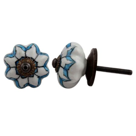 Blue Medium Dahlia Knob