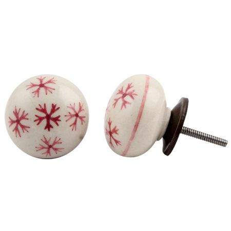 Pink Snow Flakes Knob (1)