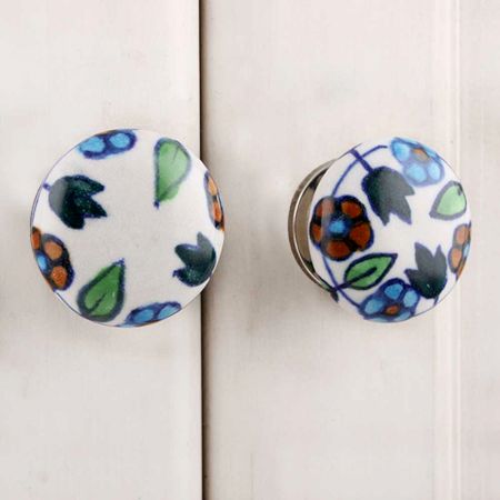 Mixed Floral Flat Knob