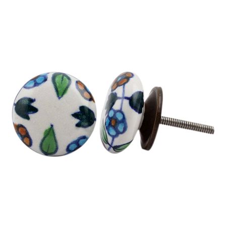 Mixed Floral Flat Knob