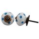White Blue Polka Dots Ceramic Drawer Knob