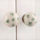 White Green Snow Flakes Knob