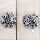 White Blue Leafy Melon Knob