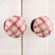 Pink Checked Flat Knob