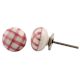 Pink Checked Flat Knob