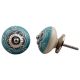 Sea Green Flower Ceramic Knob