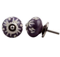 Purple Etched Ceramic Knob 46