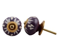 Purple Etched Ceramic Knob 46