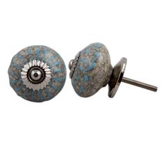 Turquoise Wheel Crackle Ceramic Cabinet Knob