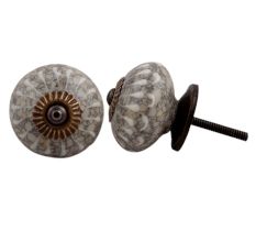 White Crackle Wheel Ceramic Dresser Knob Online