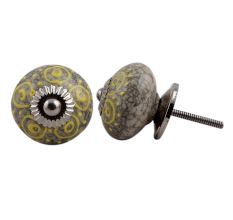Mixed Circular Crackle Ceramic Wardrobe Knob