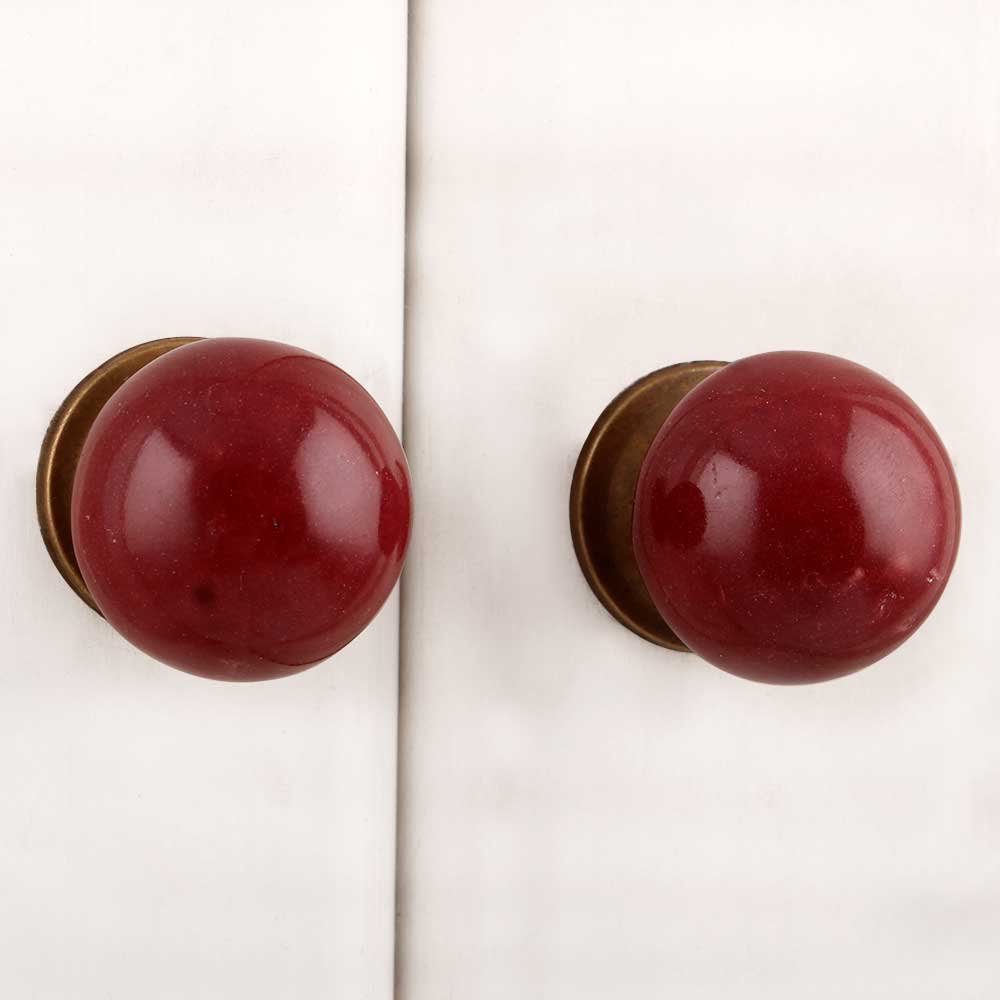 Plum Ceramic Knob Small