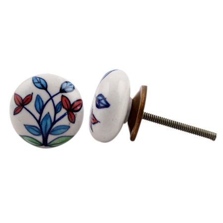 Blue Leaf Flat Knob
