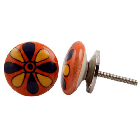 Wheel Floral Pattern Knob