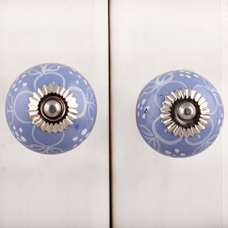 Slate Blue Floral Knob