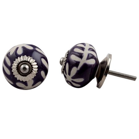 Purple Etched Ceramic Knob 45
