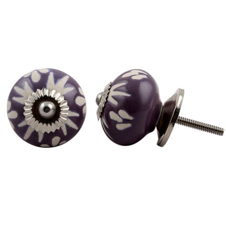 Purple Etched Ceramic Knob 46