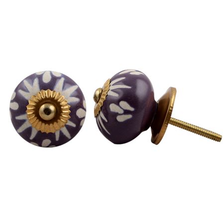 Purple Etched Ceramic Knob 46