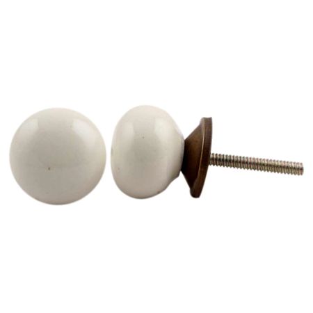 Cream Flat Small Knob