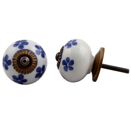 Blue Floral Knob