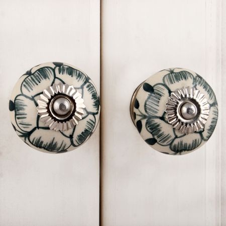Forest Green Flower Knob