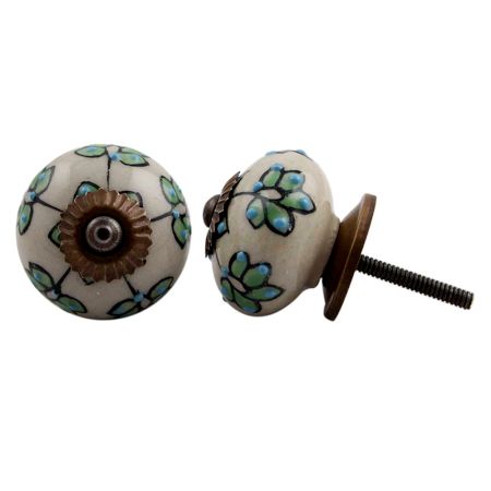 Rosy Periwinkle Floral Dresser Knob