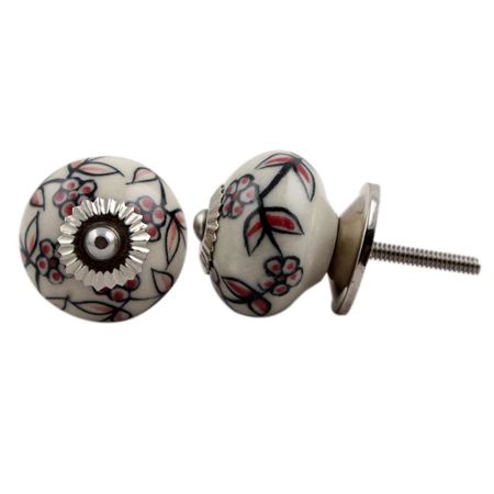 Cherry Tiny Floral Dresser Knob