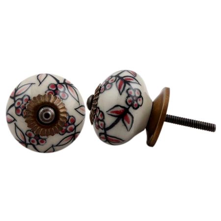 Cherry Tiny Floral Dresser Knob