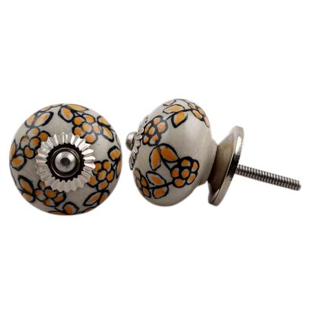 Mustard Tiny Floral Dresser Knob