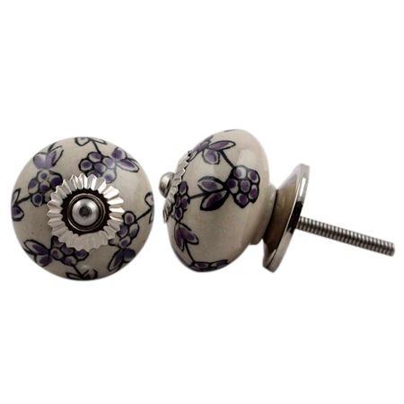 Purple Tiny Floral Dresser Knob