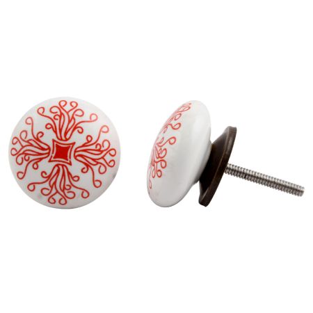 Red Leaf Flat Knob