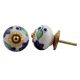 Purple Green Floral Dresser Knob
