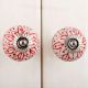 Red Aster Flower Dresser Knob