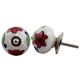Red Flower Ceramic Drawer Knob