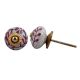 Pink Leaf Crackle Ceramic Dresser Knob