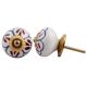 Brown Floral Ceramic Knob