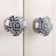 Grey Black Rose Flat Knob