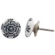 Grey Black Rose Flat Knob