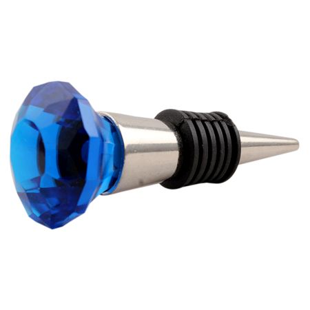 Cobalt Blue Diamond Wine Stopper