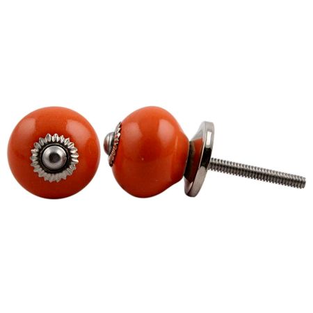 Orange Ceramic Knob Small