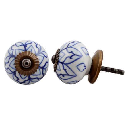 Blue Flower Dresser Knob