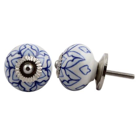 Blue Flower Dresser Knob