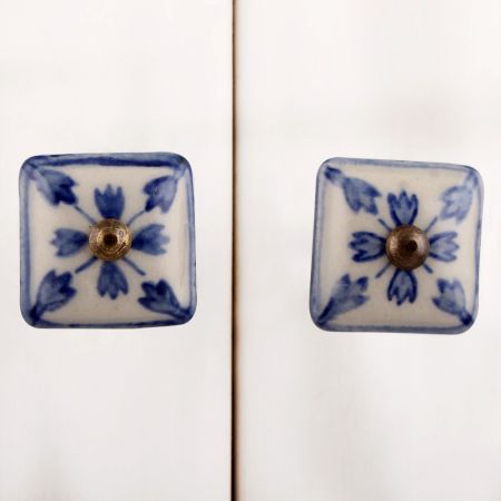 Blue Lily Square Knob