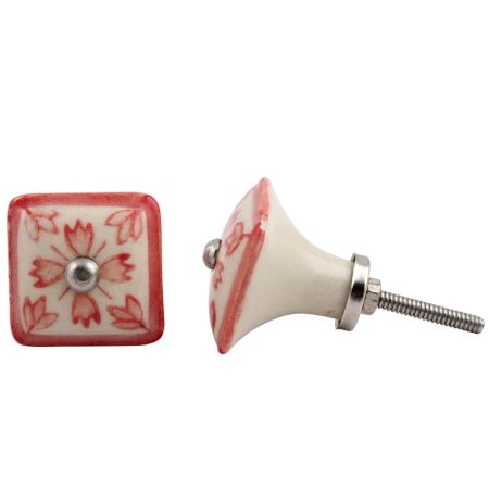 Red Lily Square Knob (1)