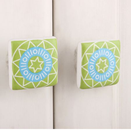 Lime Green Square Knob