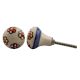 Red Orange White Floral Ceramic Bulb Knob
