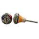 Cream Red Blue Floral Ceramic Knob