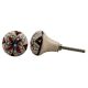 Cream Floral Handpainted Ceramic Knob
