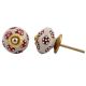 Red Tiny Floral Ceramic Knob