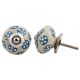 Turquoise Tiny Floral Ceramic Knob